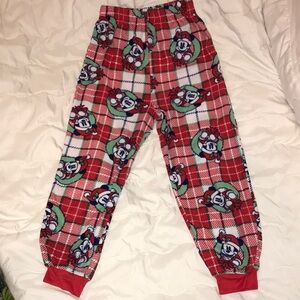 Disney Mickey Christmas Red Plaid Pajama Pants size 10 children